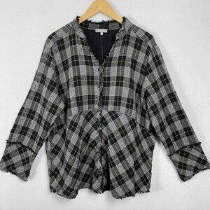 Habitat Plaid Button Up Shirt Womens Size L